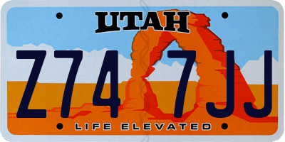 UT license plate Z747JJ
