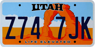 UT license plate Z747JK