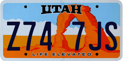 UT license plate Z747JS
