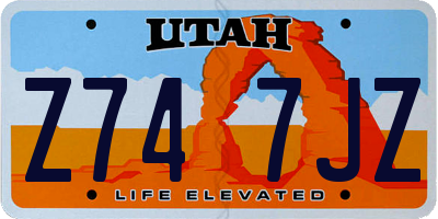 UT license plate Z747JZ