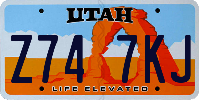 UT license plate Z747KJ