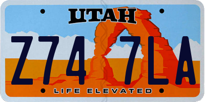 UT license plate Z747LA