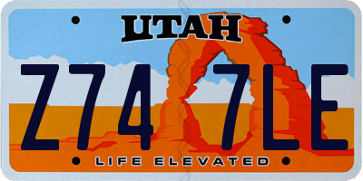UT license plate Z747LE