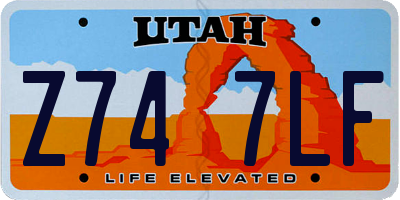 UT license plate Z747LF