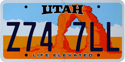 UT license plate Z747LL