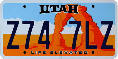 UT license plate Z747LZ