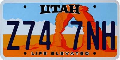 UT license plate Z747NH