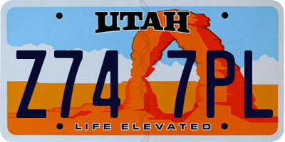 UT license plate Z747PL