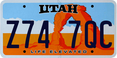 UT license plate Z747QC