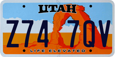 UT license plate Z747QV