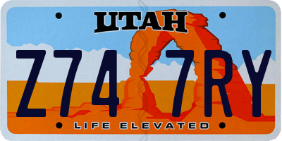 UT license plate Z747RY