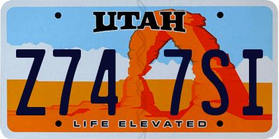 UT license plate Z747SI