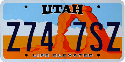 UT license plate Z747SZ