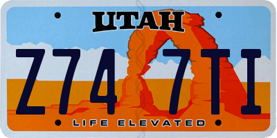UT license plate Z747TI