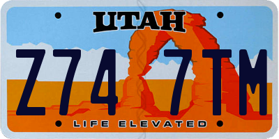UT license plate Z747TM