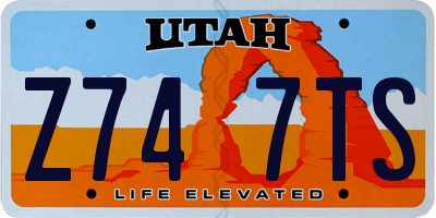 UT license plate Z747TS