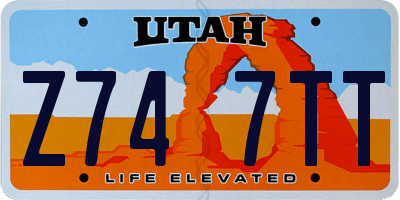 UT license plate Z747TT