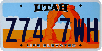 UT license plate Z747WH