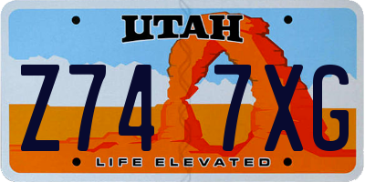 UT license plate Z747XG