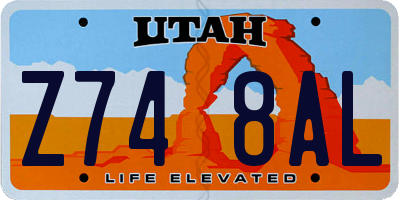 UT license plate Z748AL