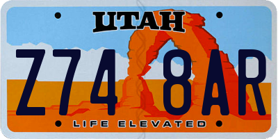 UT license plate Z748AR