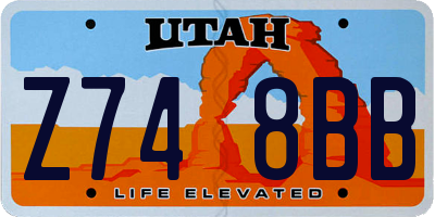 UT license plate Z748BB