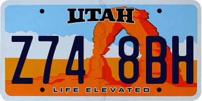 UT license plate Z748BH