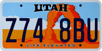 UT license plate Z748BU
