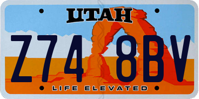 UT license plate Z748BV