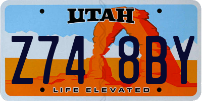 UT license plate Z748BY