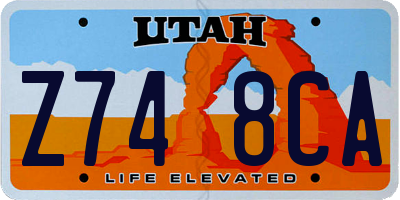 UT license plate Z748CA