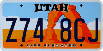 UT license plate Z748CJ