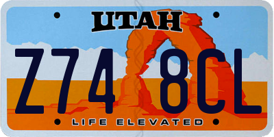 UT license plate Z748CL