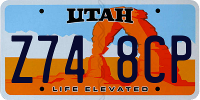 UT license plate Z748CP