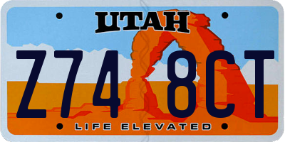 UT license plate Z748CT