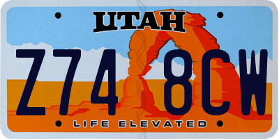UT license plate Z748CW