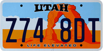 UT license plate Z748DT