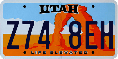 UT license plate Z748EH