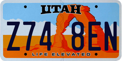 UT license plate Z748EN