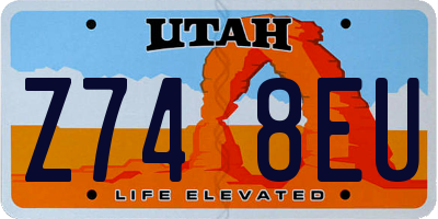 UT license plate Z748EU