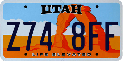 UT license plate Z748FF