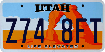 UT license plate Z748FT