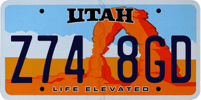 UT license plate Z748GD