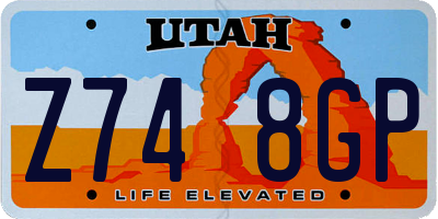UT license plate Z748GP