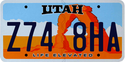UT license plate Z748HA