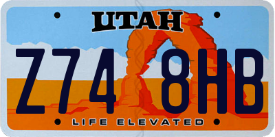 UT license plate Z748HB