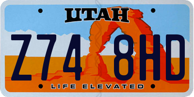 UT license plate Z748HD