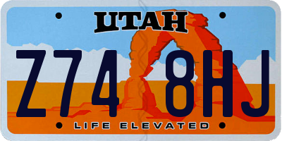 UT license plate Z748HJ