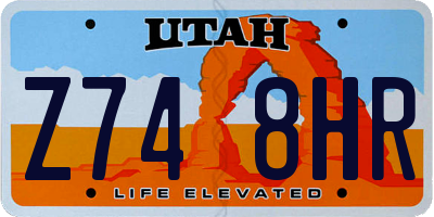 UT license plate Z748HR