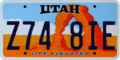 UT license plate Z748IE